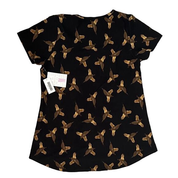 NWT LuLaRoe Classic T Medium Black W/ Gold Birds Brand New - Picture 4 of 6